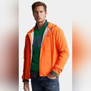 Polo Ralph Lauren  packable orange hooded jacket Small nwt